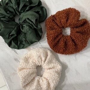a new day Green, Brown, and Cream Hair Scrunchies